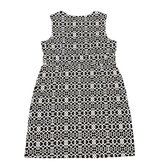 J. McLaughlin Brown and White Patterned Sleeveless Sheath Dress, Size L - Picture 4 of 9